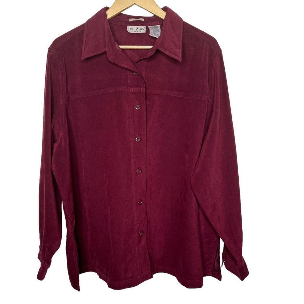 White Stag Burgundy Button Down Shirt